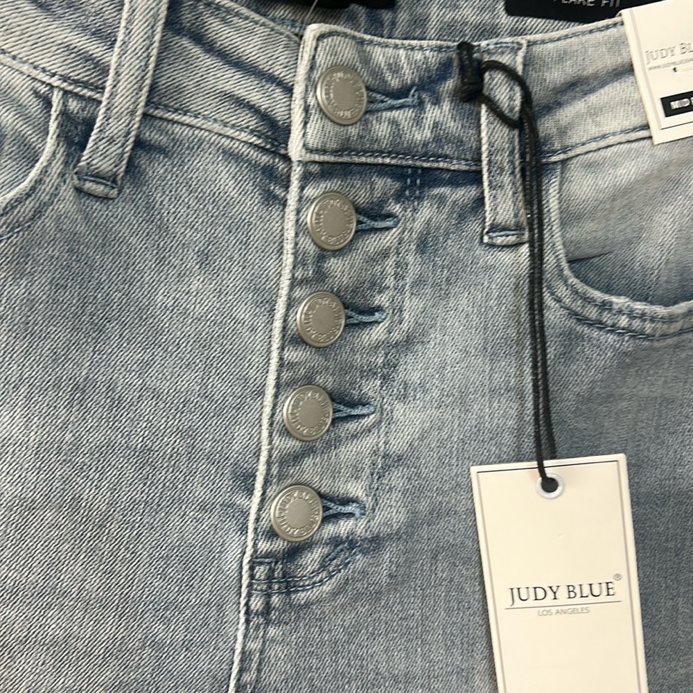 Light Wash Rhinestone Flare Jeans - Judy Blue, 88895 - Picture 4 of 8